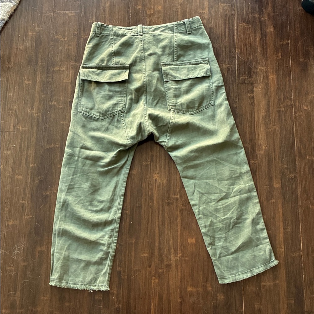 Nili Lotan sz 2 Drop Crotch Luna Pants 
Green Cropped Pants - repaired FLAW! - Picture 2 of 8